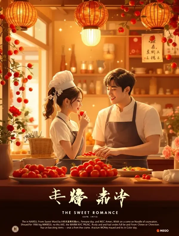 黄果短剧短剧《隔壁甜品店的老板娘》甜宠题材封面海报