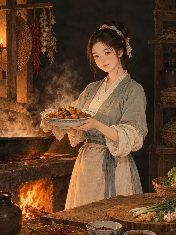御膳房的小厨娘是公主 古装短剧封面 黄果短剧短剧《御膳房的小厨娘是公主》古装题材封面海报