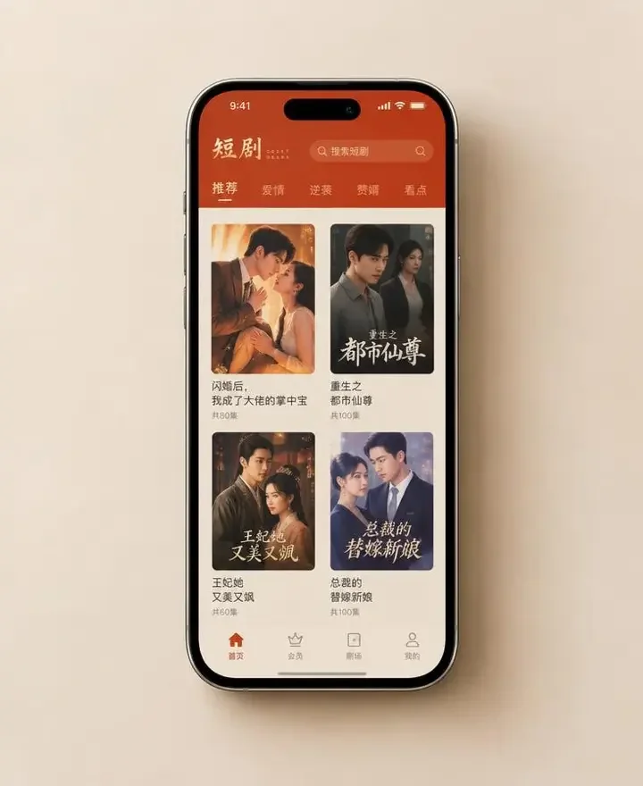黄果短剧 APP 首页预览 黄果短剧 APP 首页界面预览